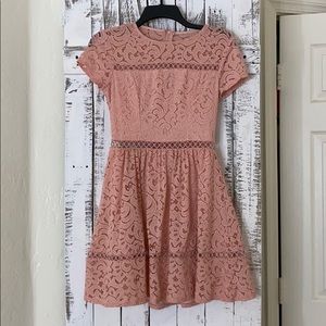 pink lace dress